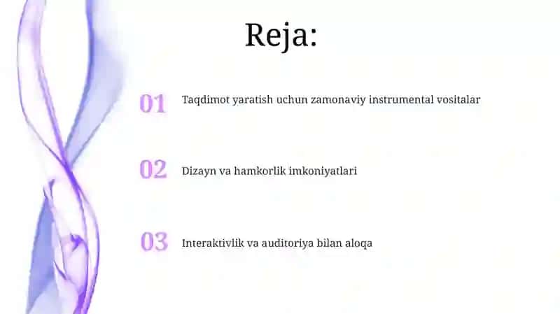 Taqdimotlarni ishlab chiqarishning zamonaviy instrumental vositalari 2