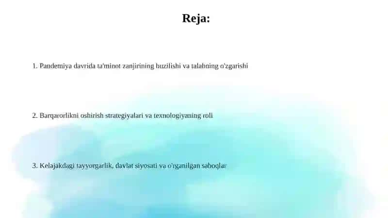 Ta'minot zanjiri buzilishi va talabning o'zgarishi 2