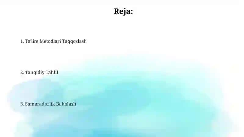 Savod o‘qitish metodlariga qiyosiy-tanqidiy tahlil 2