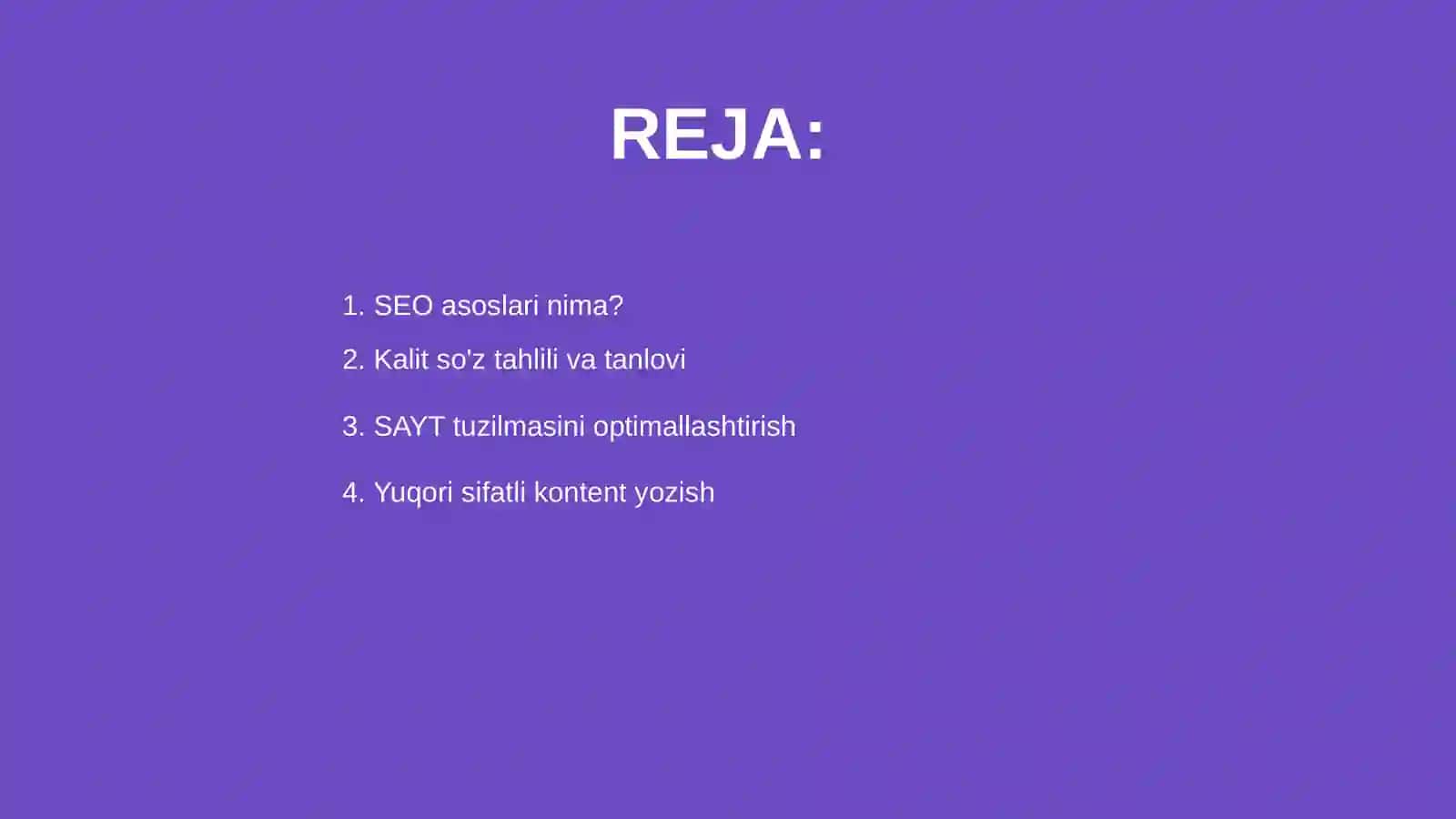 SEO asoslari va Wordpressda qidiruv optimallashtirish 2