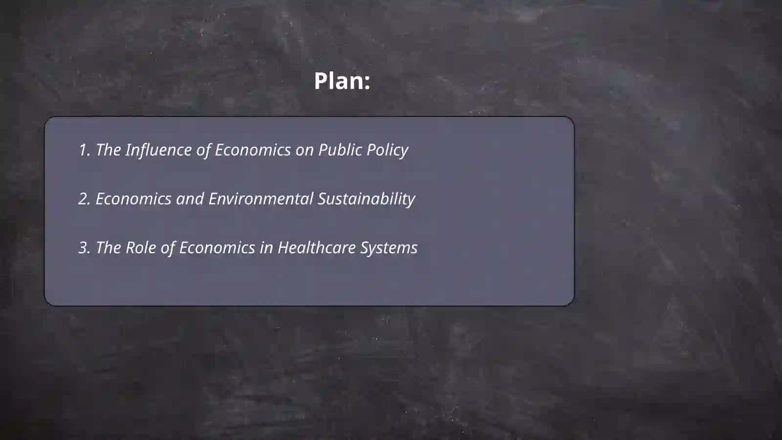 The role of Economics 2