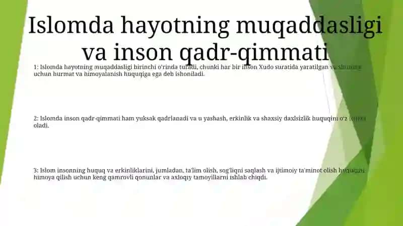 Islomda Inson Huquq Va Erkinliklarini Ta'Minlashning O'Ziga Xos Jihatlari 2