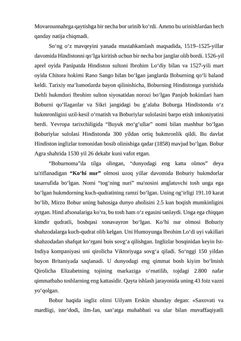 Zahiriddin Muhammad Boburning hayoti va faoliyati 2
