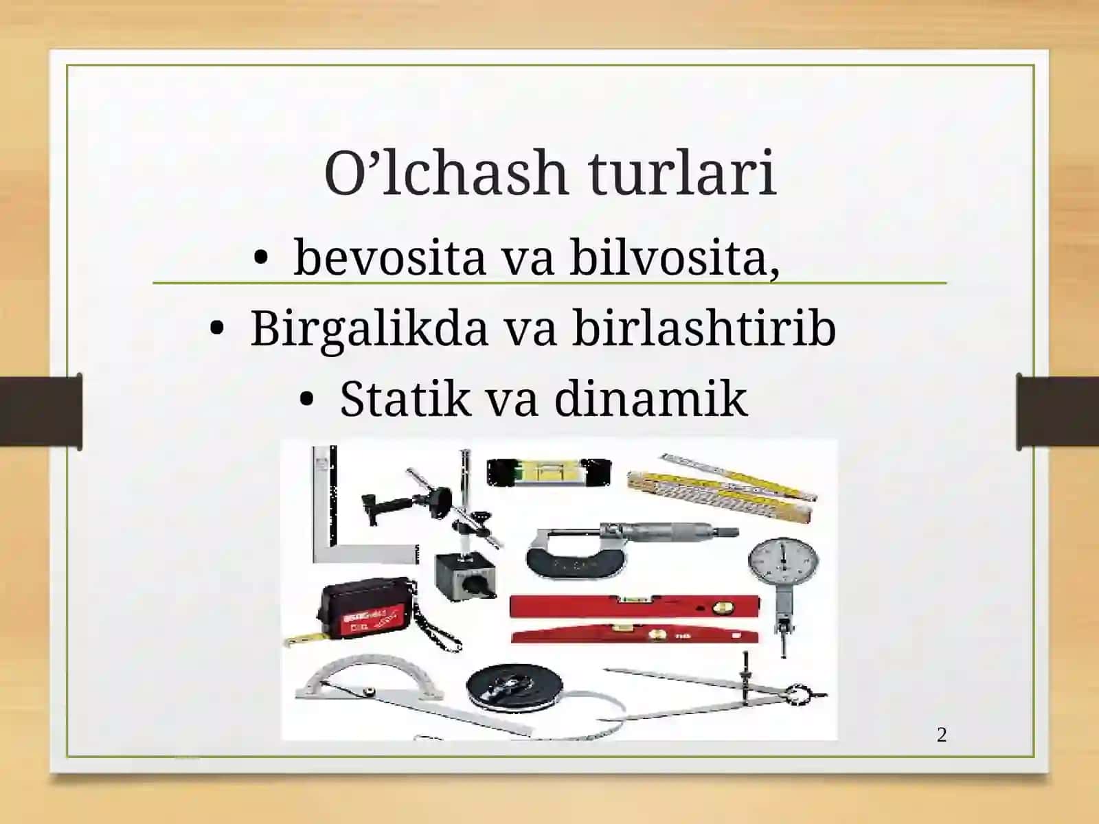 O’lchash turlari 2
