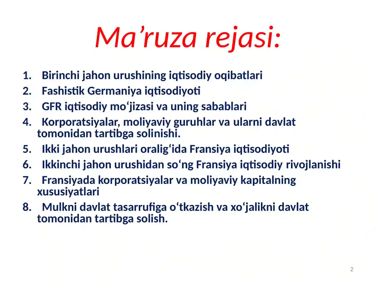 Germaniya va Fransiyaning eng yangi iqtisodiy tarixi (XX asr) 2