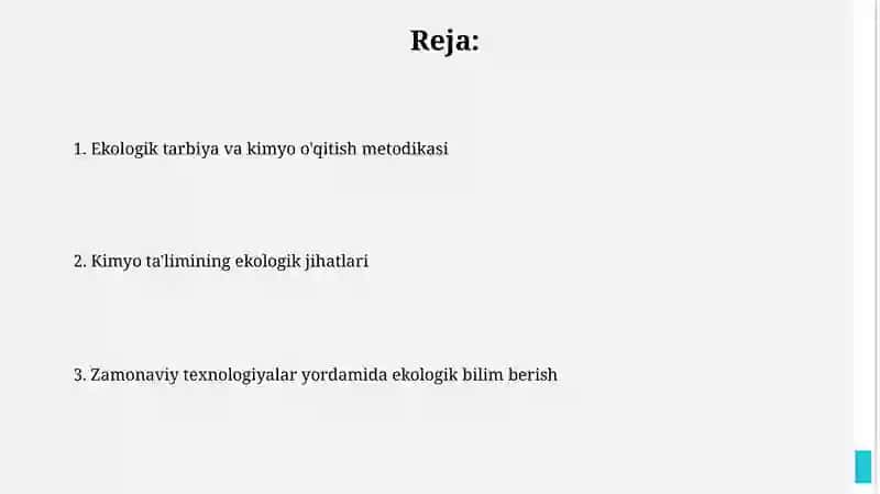 Kimyo ta'limining ekologik jihatlari 2
