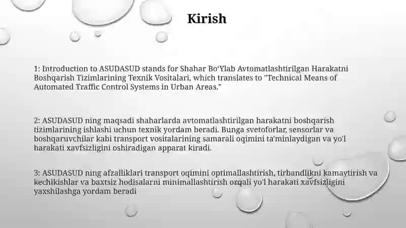 Shahar Bo‘Ylab Avtomatlashtirilgan Harakatni Boshqarish Tizimlarining Texnik Vositalari (Asud) 2
