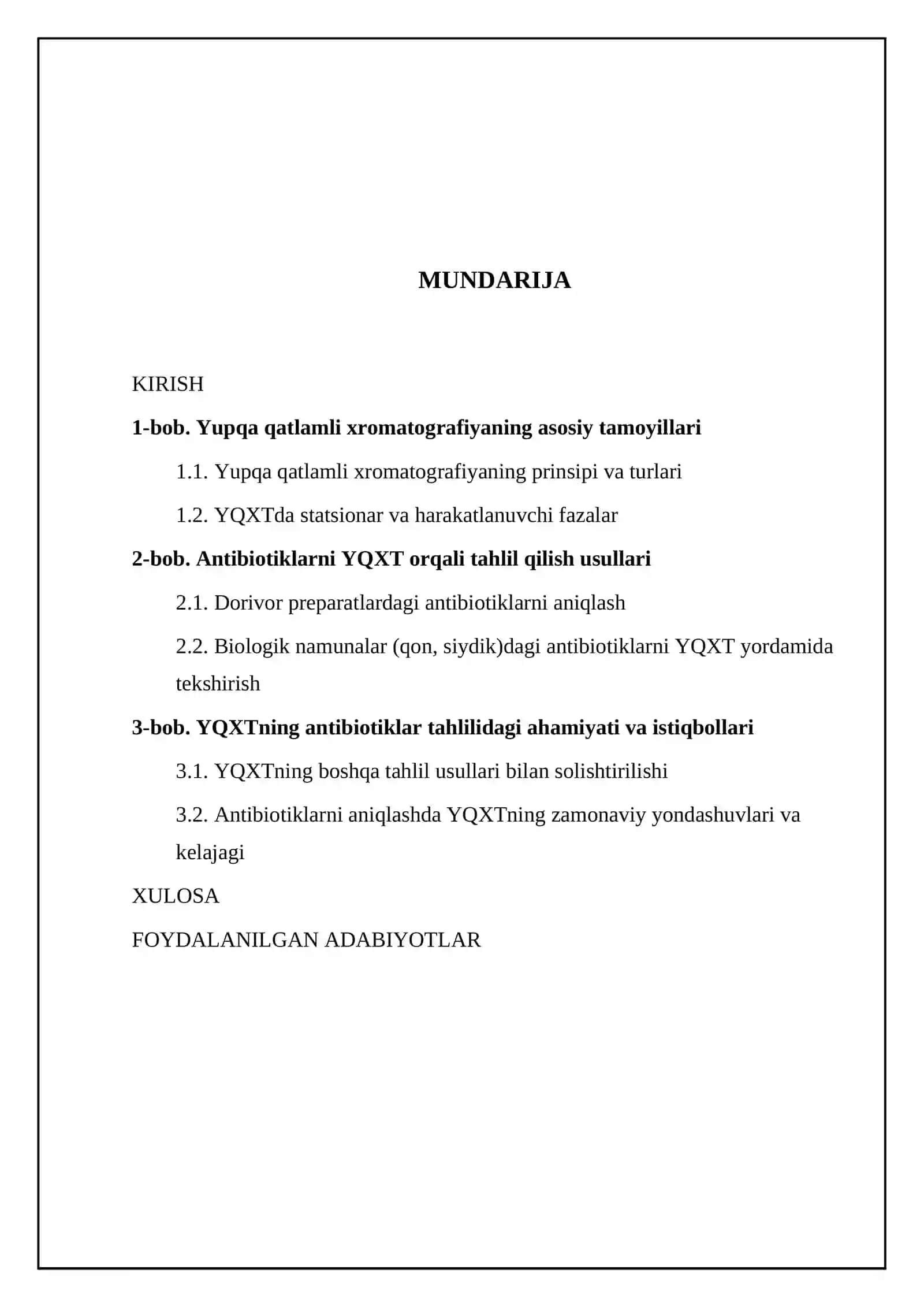 Yupqa qatlamli xromatografiyaning antibiotiklar tahlilida qo'llanilishi 2