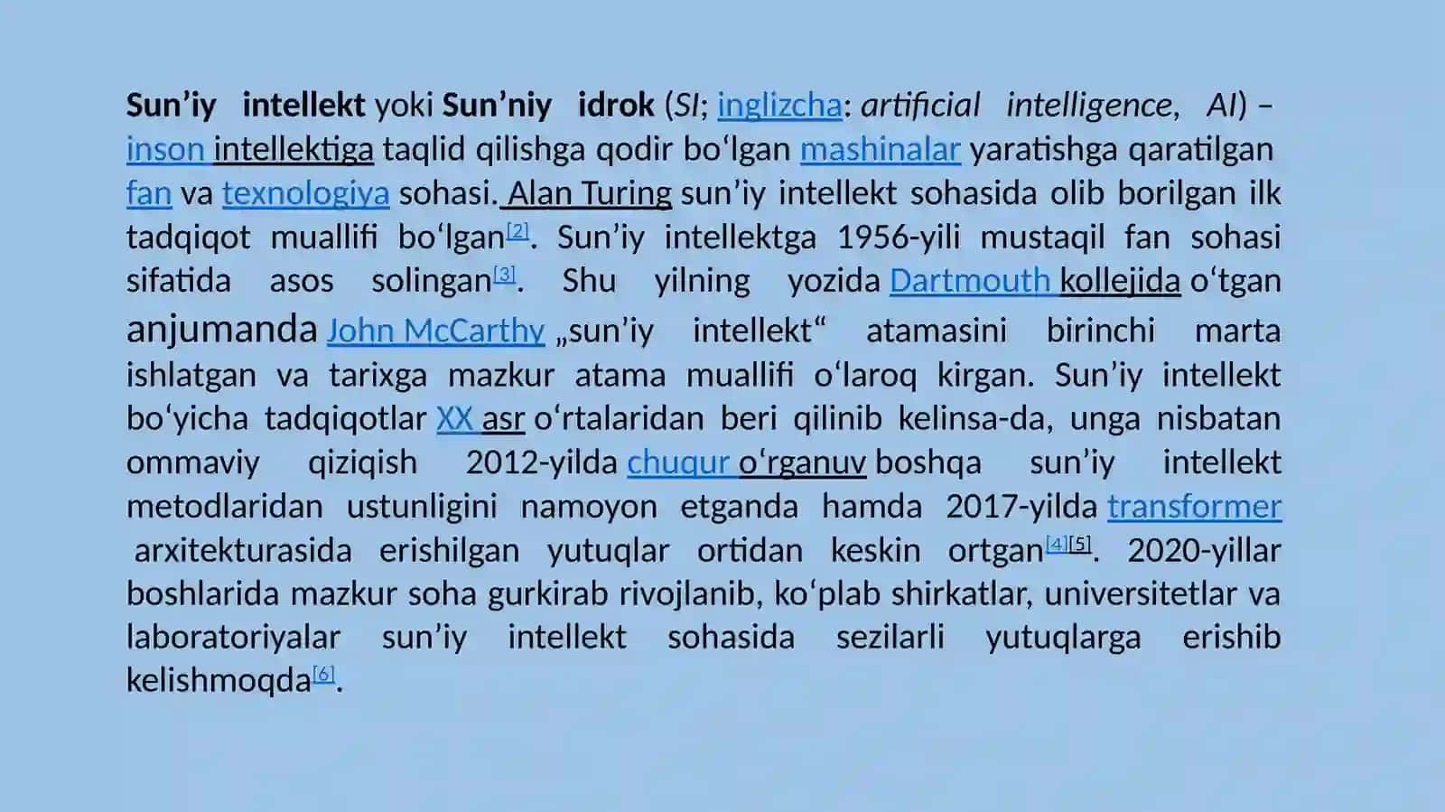 Su‘niy intelekt nifoydali zararlitomonlari 2