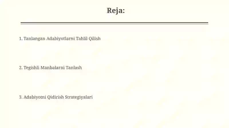 Adabiyotlarni izlashvatanlash 2