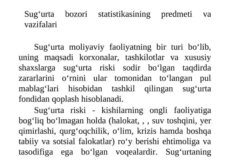 Sug'urta bozori statistikasi 2