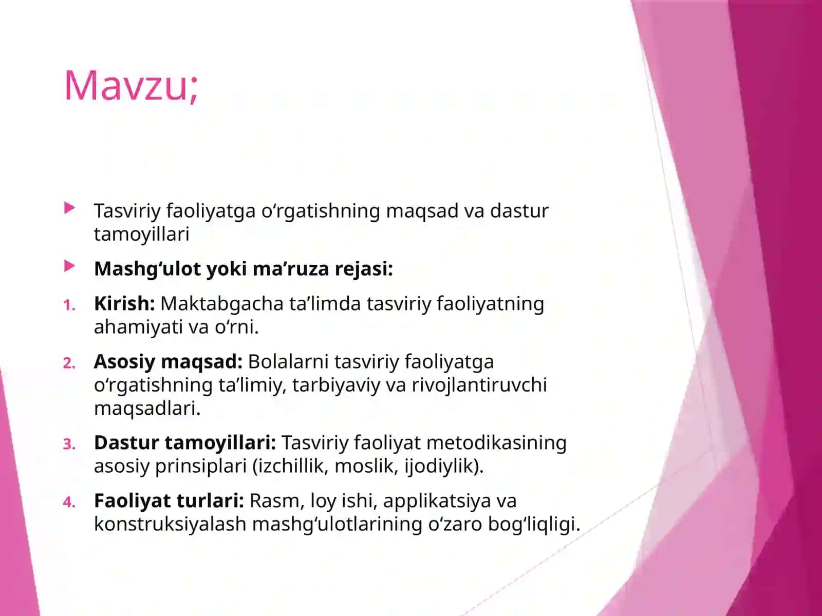 Tasviriy faoliyatga o‘rgatishning maqsad va sturt tamoyillari 2