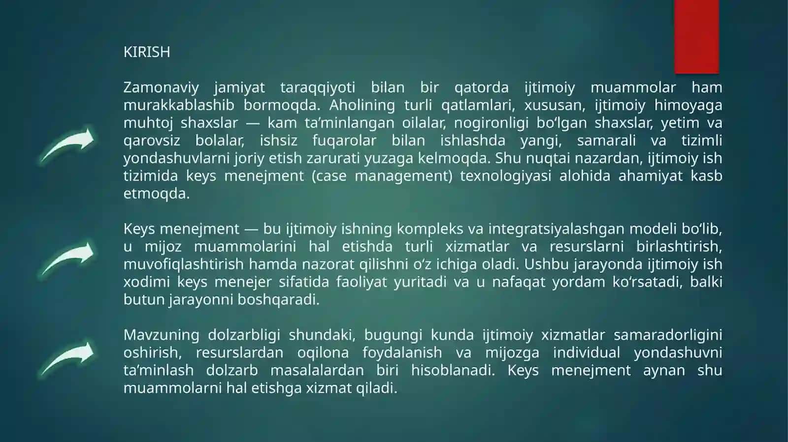 Ijtimoiy ish xodimi – keys menejer sifatida faoliyati 2