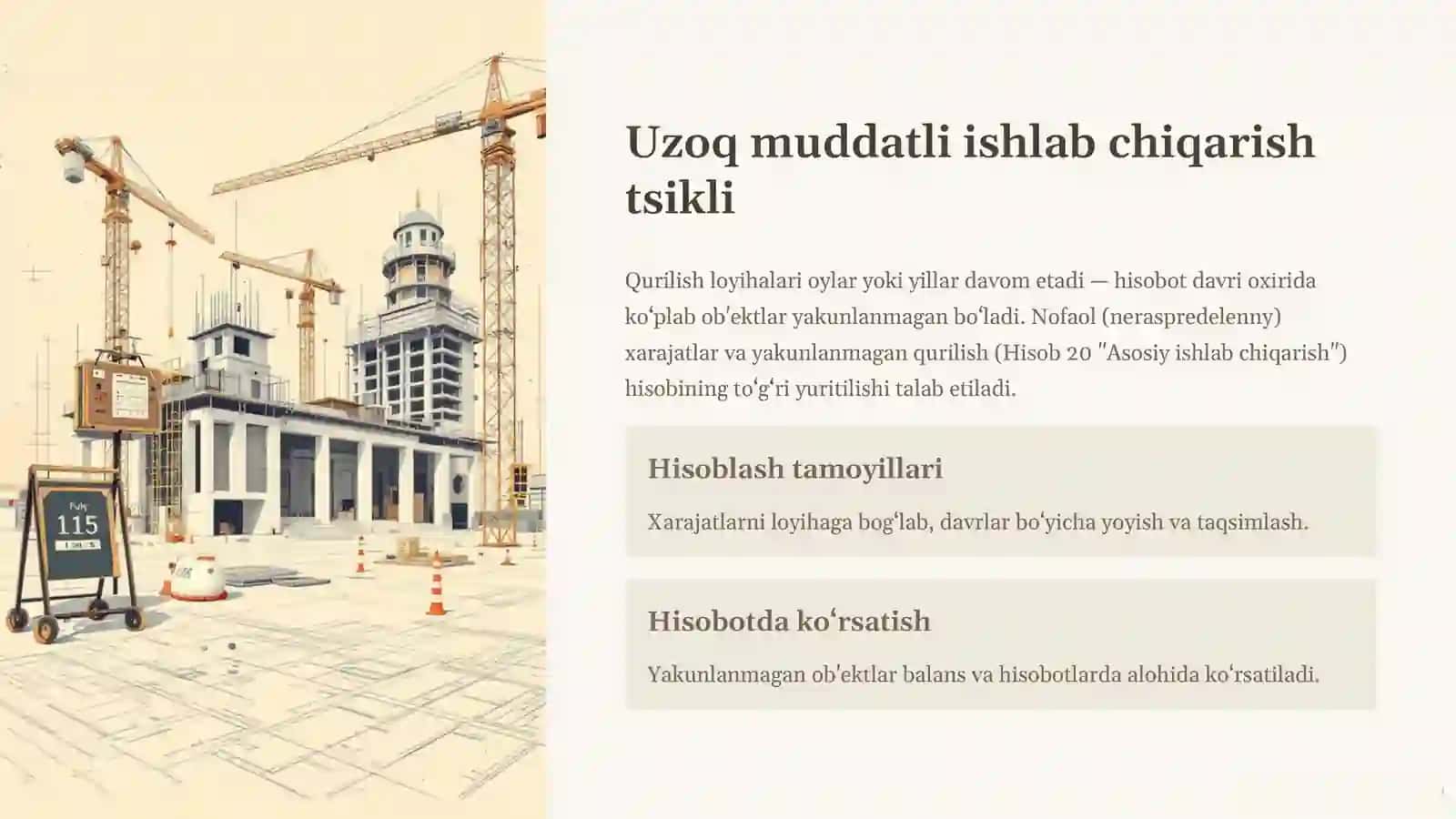 Qurilish tashkilotlarida buxgalteriya hisobining asosiy xususiyatlari 2