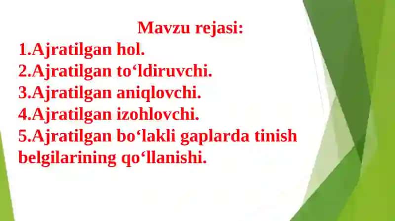 Ajratilgan bo'lakli gaplar 2