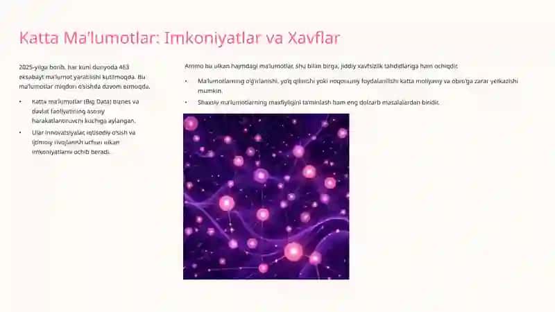 Katta Ma’lumotlar: Imkoniyatlar va Xavflar 2