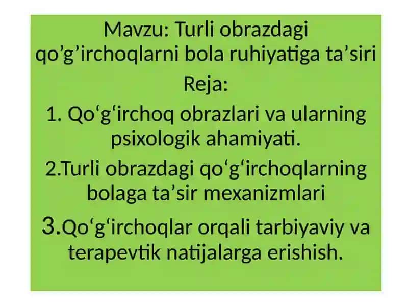 Turli obrazdagi qo’g’irchoqlarni bola ruhiyatiga taʼsiri 2