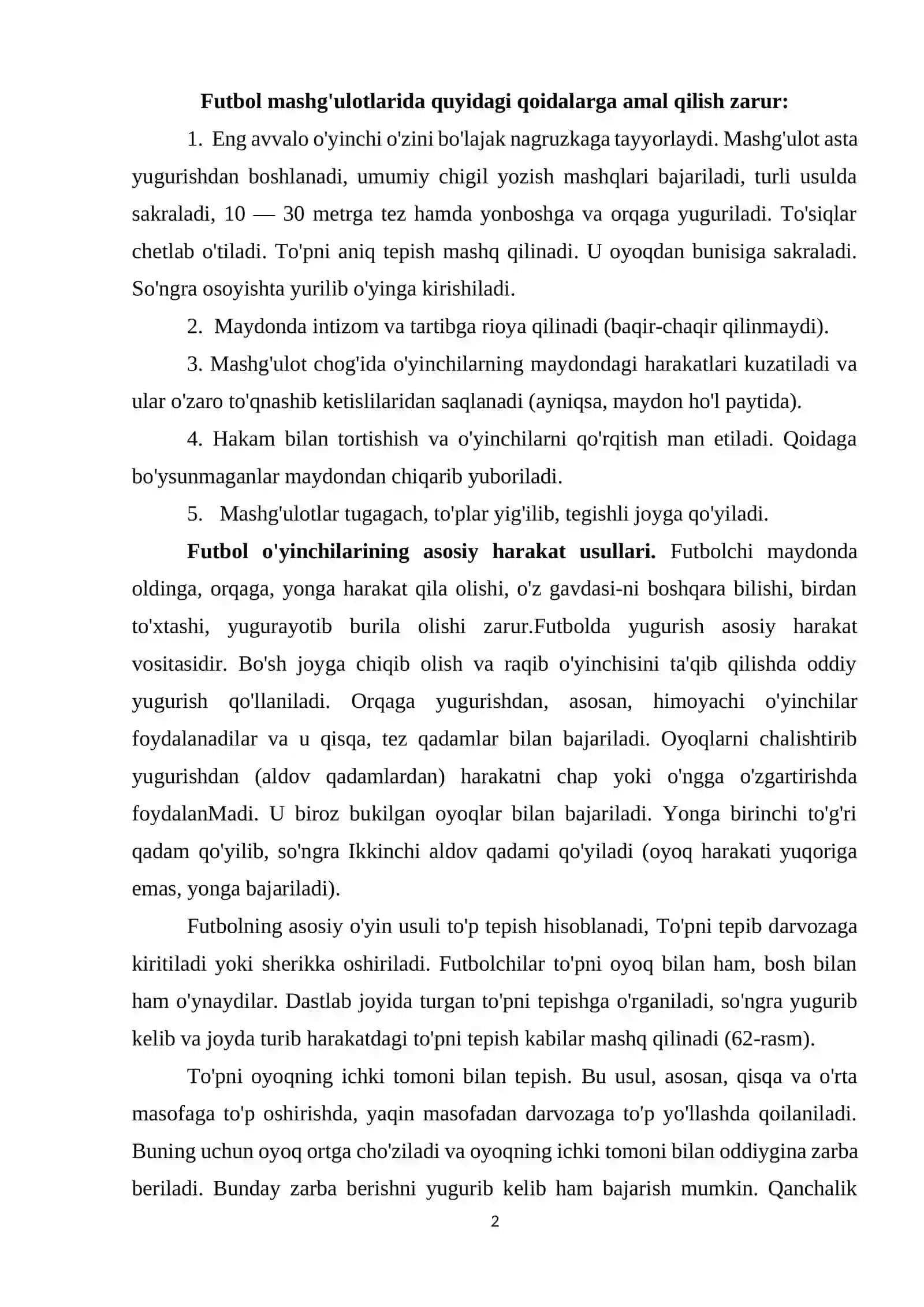 Futbol sport turi bo`yicha musobaqalarda hakamlik qilishni o`rgatish 2