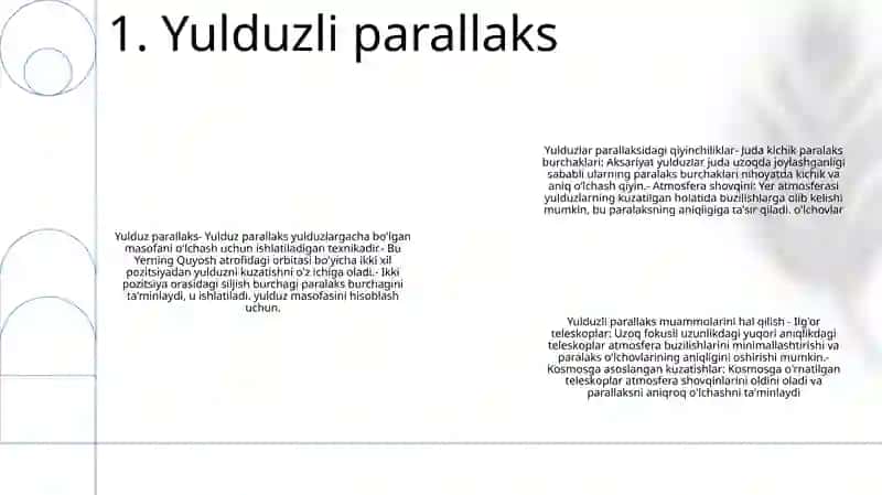 Yulduzlargacha Bo'Lgan Masofani Aniqlashga Doir Masalalar Yechish Usullari 2