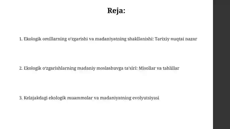 Ekologik omillar va madaniyat 2