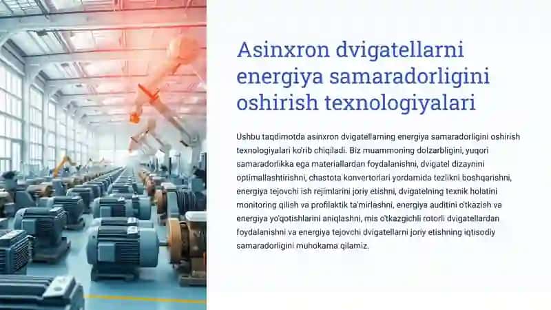 Asinxron dvigatellarni energiya samaradorligini oshirish texnologiyalari 2