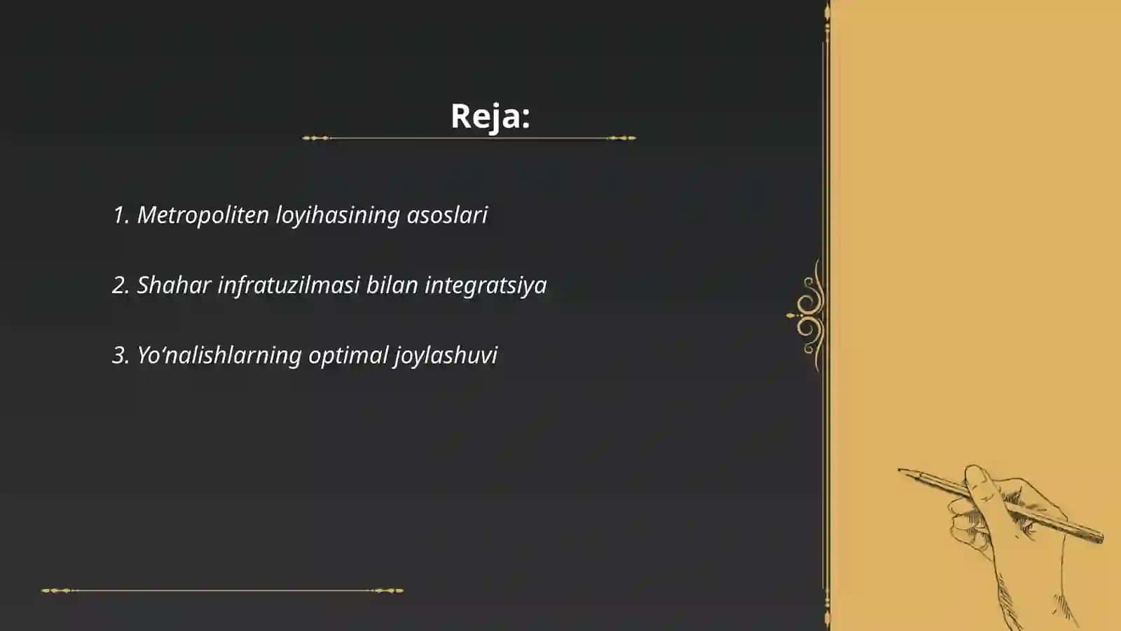 Metropoliten liniyalarini loyihalashning asosiy qoidalari 2
