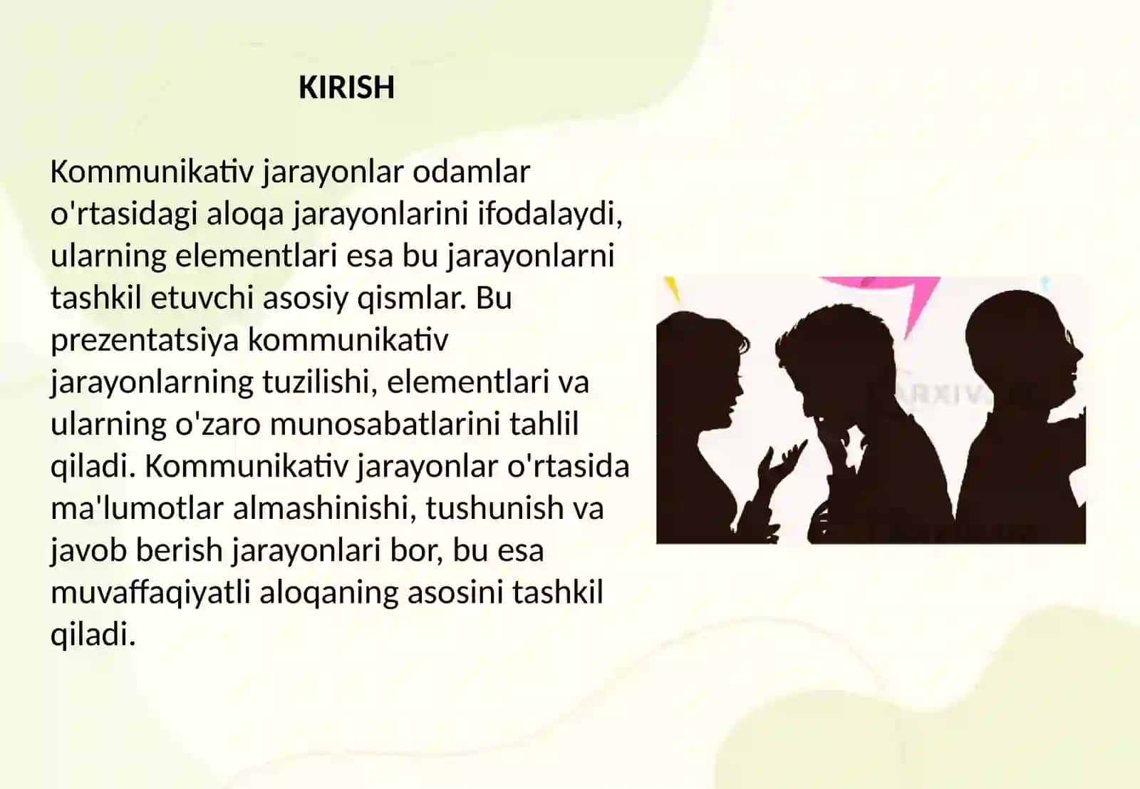 Kommunikativ jarayonlar va ularning elementlari 2