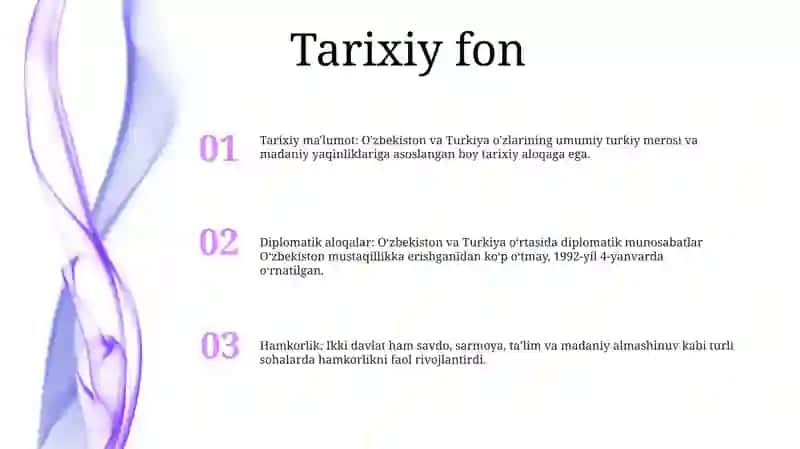 O'Zbekiston Va Turkiya Diplomatik Aloqalari 2