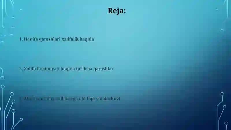 Abu hanifa va Abu yusuf halifalar haqida 2