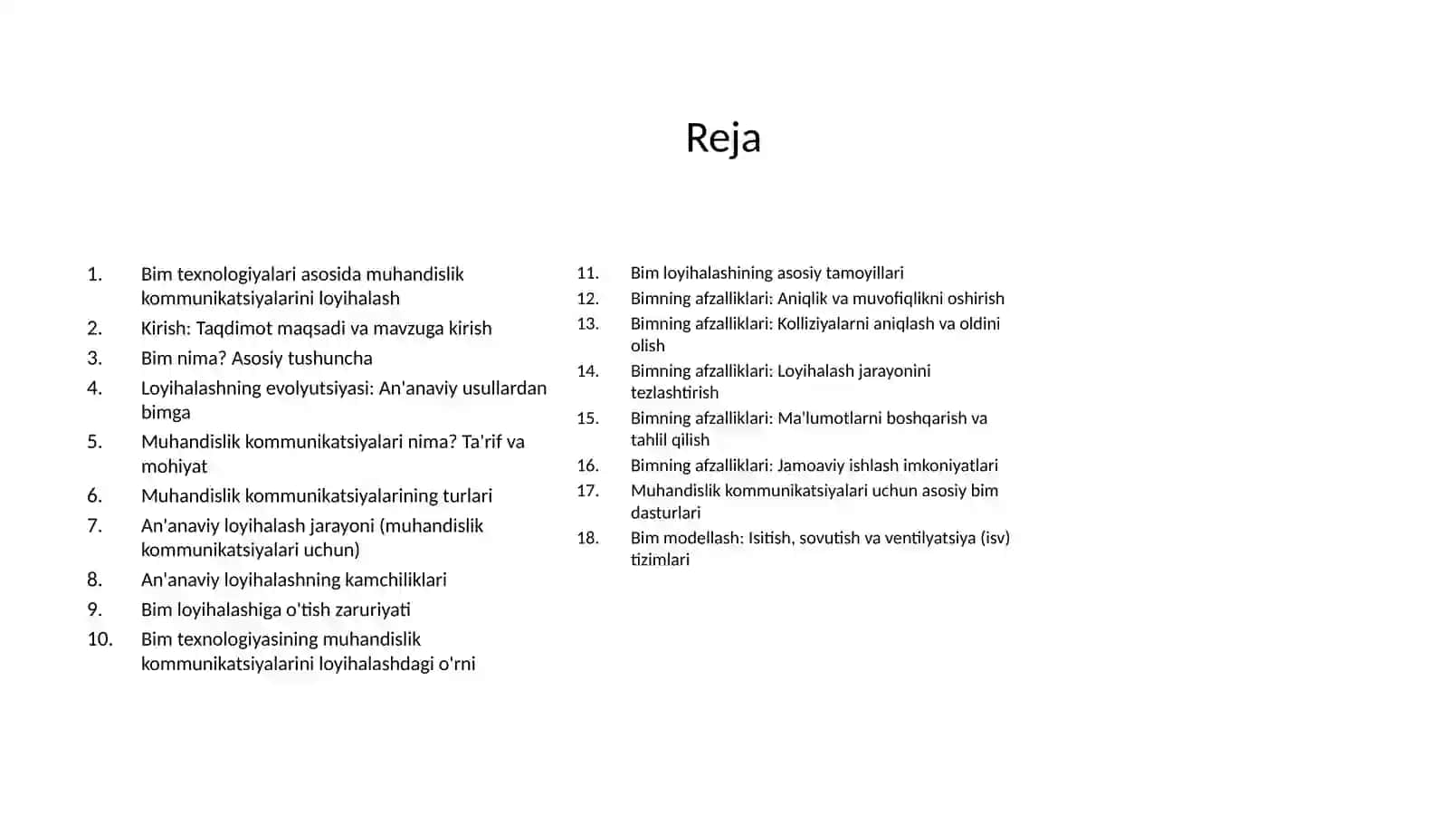 BIM texnologiyalari asosida muxandislik kamunimatsiyalarini loyihalash 2