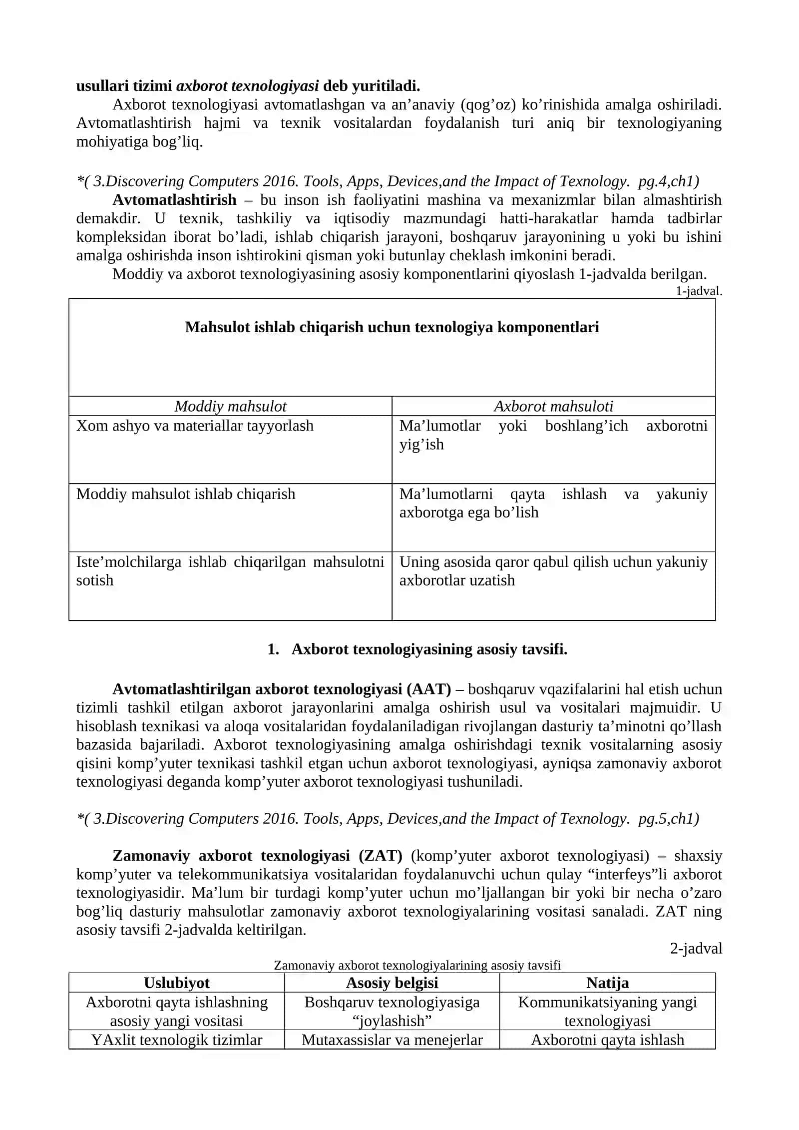 Texnik tizimlarda axborot texnologiyalari fanini o'rganish 2