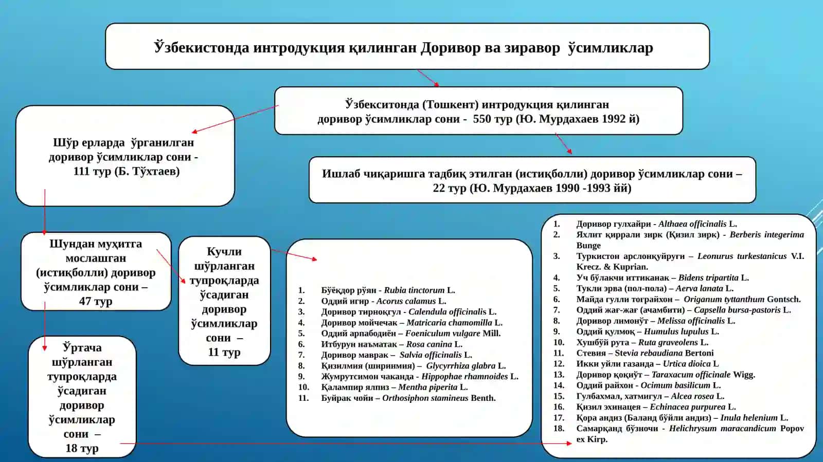Интродуциент доривор ўсимликларни дориворлик хусусиятлари 2
