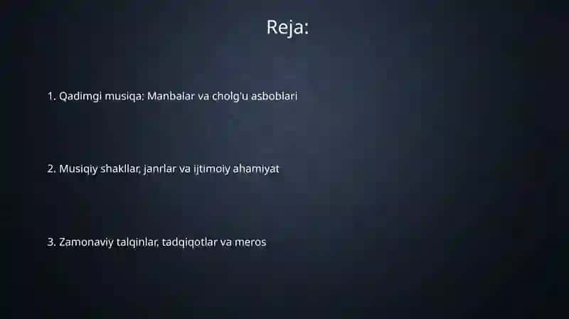 Qadimgi musiqa manbalari va cholg'u asboblari 2