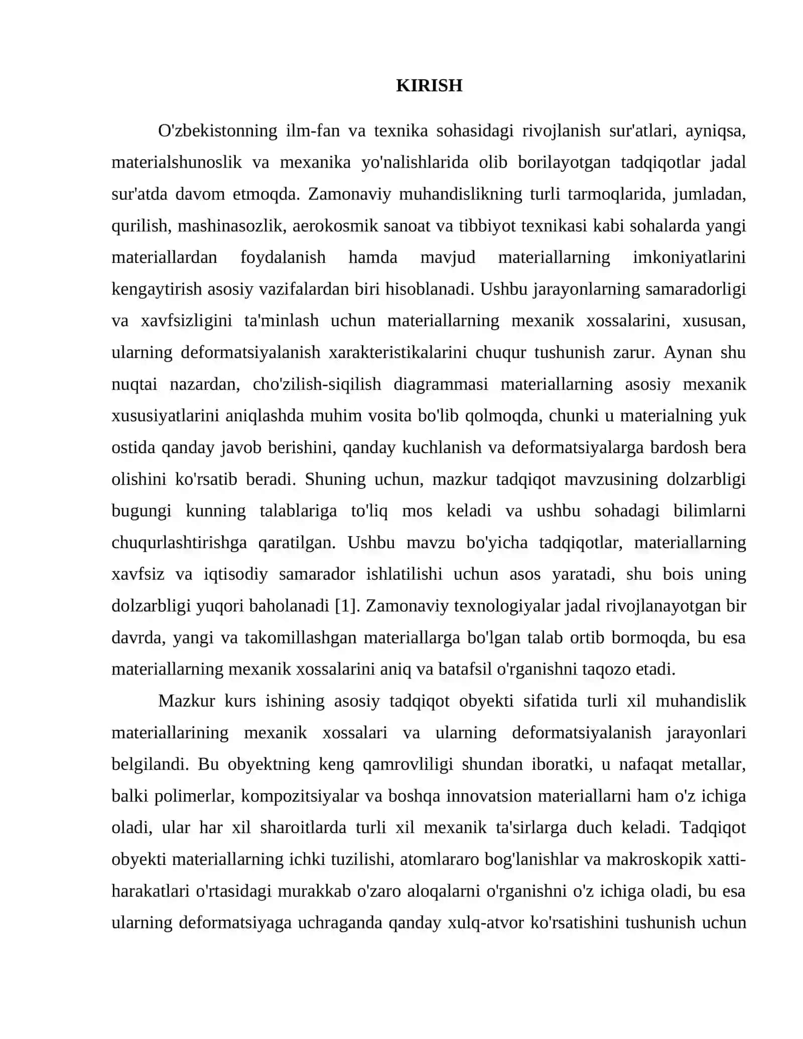 Cho'zilish siqilish diagrammasi. Proporsionallik, elastiklik va oquvchanlik chegalaralari 2