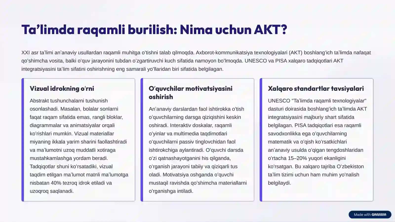 Boshlangʻich taʼlimda zamonaviy interaktiv metodlar va AKTdan foydalanish 2