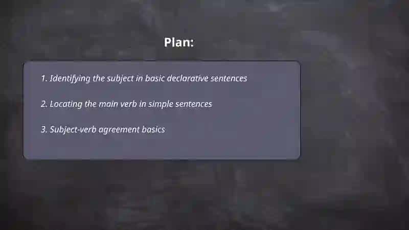 Finding subjects and verbs in simple sentences 2