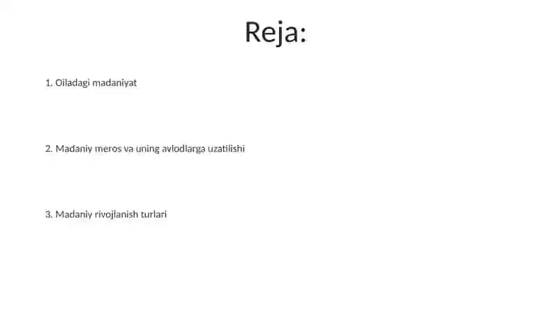 Oiladagi madaniyat 2