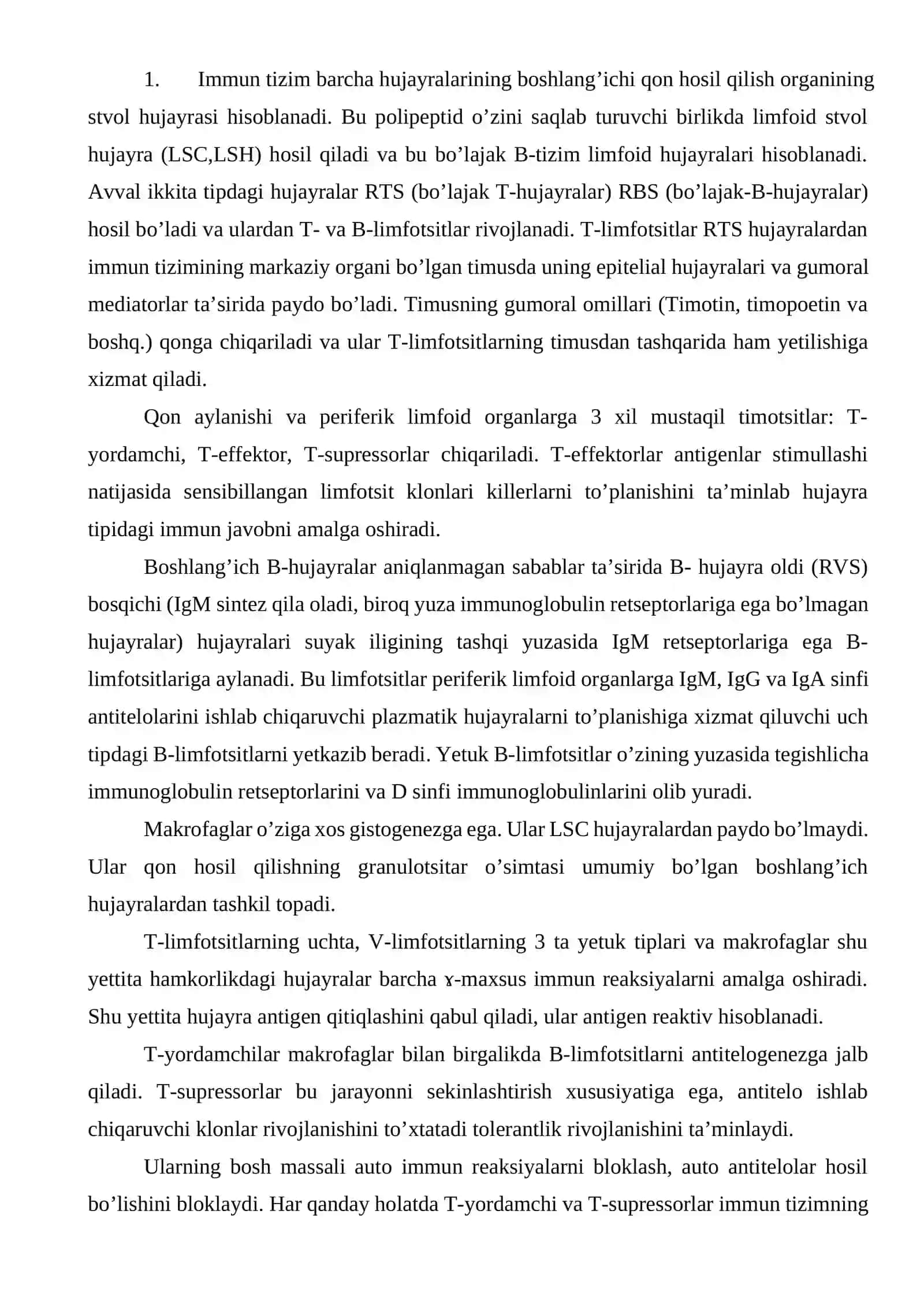 T- va B-Limfotsitlar haqida tushuncha 2
