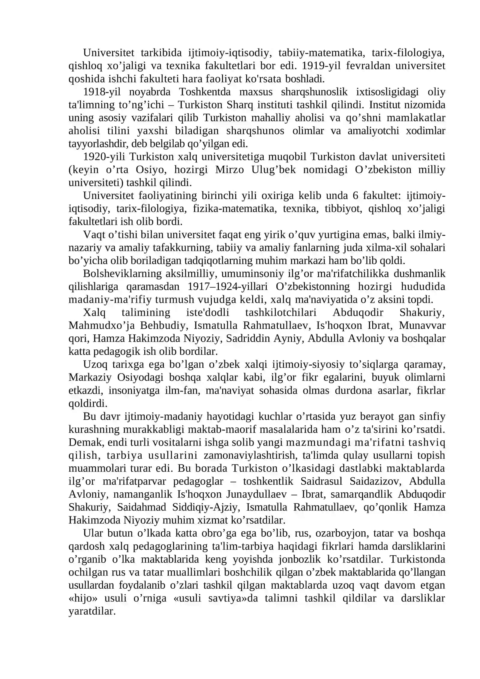 1917-1990 YILLARDA O'ZBEKISTONDA XALQ TA’LIMI. O’ZBEKISTON RESPUBLIKASININING TA’LIM TURLARI VA FUNKSIYALARI 2
