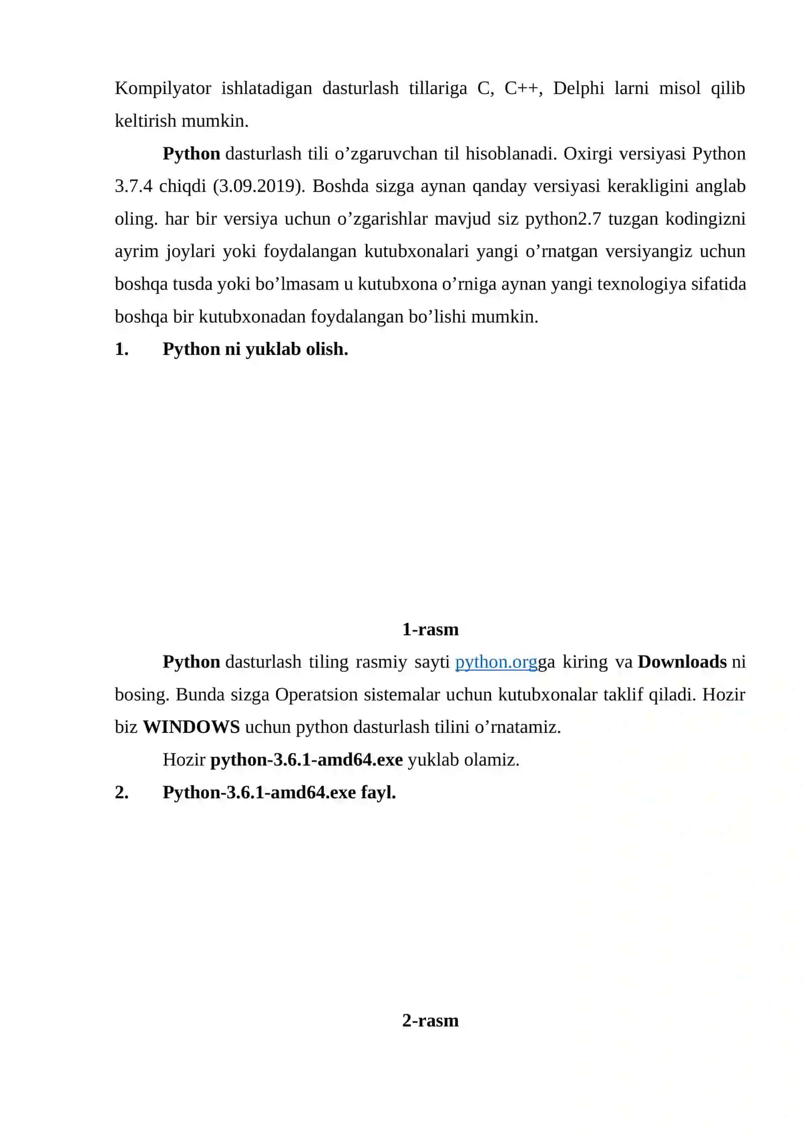 Interpretator va kompilyatorlar. Python dasturlash muhiti 2
