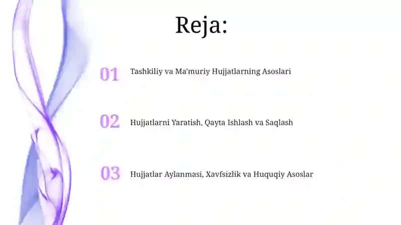 Tashkiliy va farmoyish hujjatlari 2