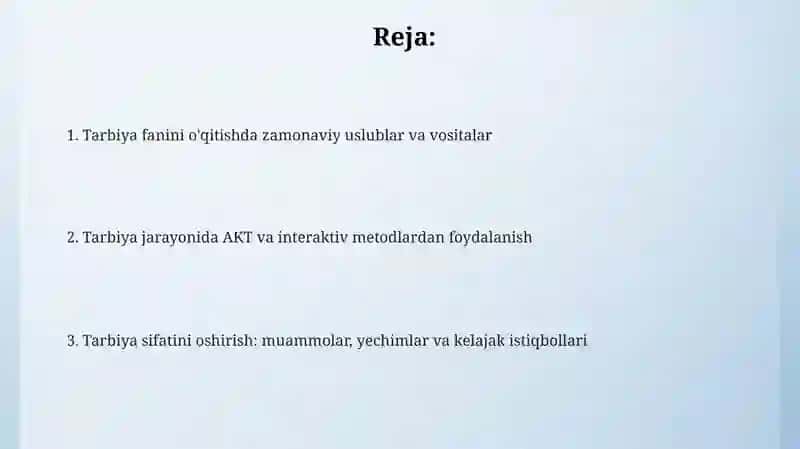 Tarbiya fanini o'qitishda metod va zamonaviy vositalardan foydalanish 2