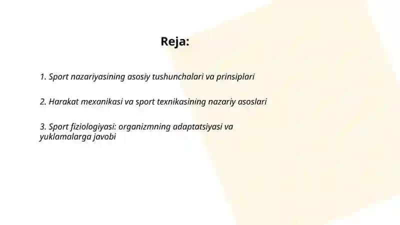 Sportning nazariy asoslari. Sport musobaqalari va sportchilarni tayyorlash tizimi 2