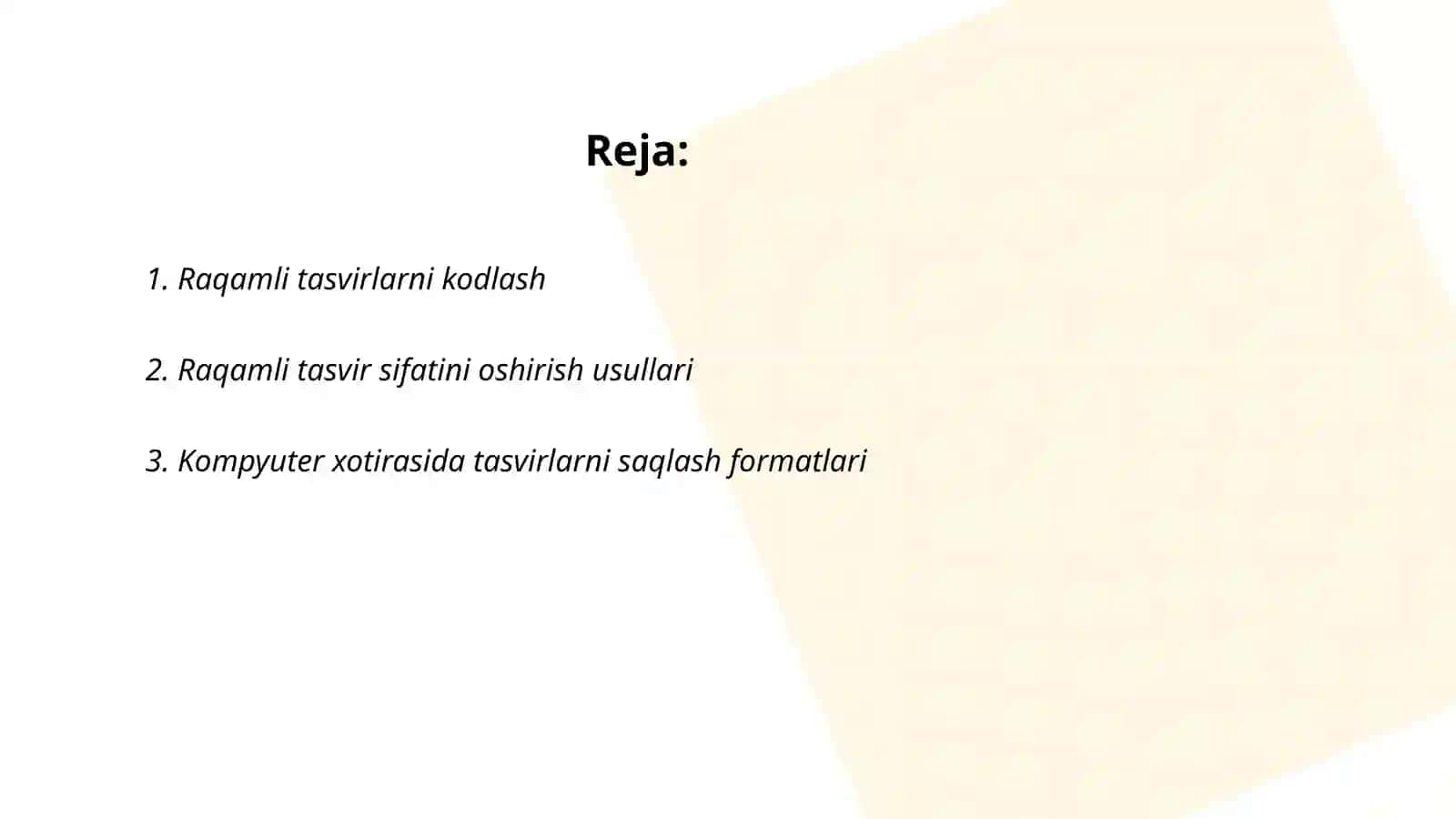 Raqamli tasvirlarni kodlash 2