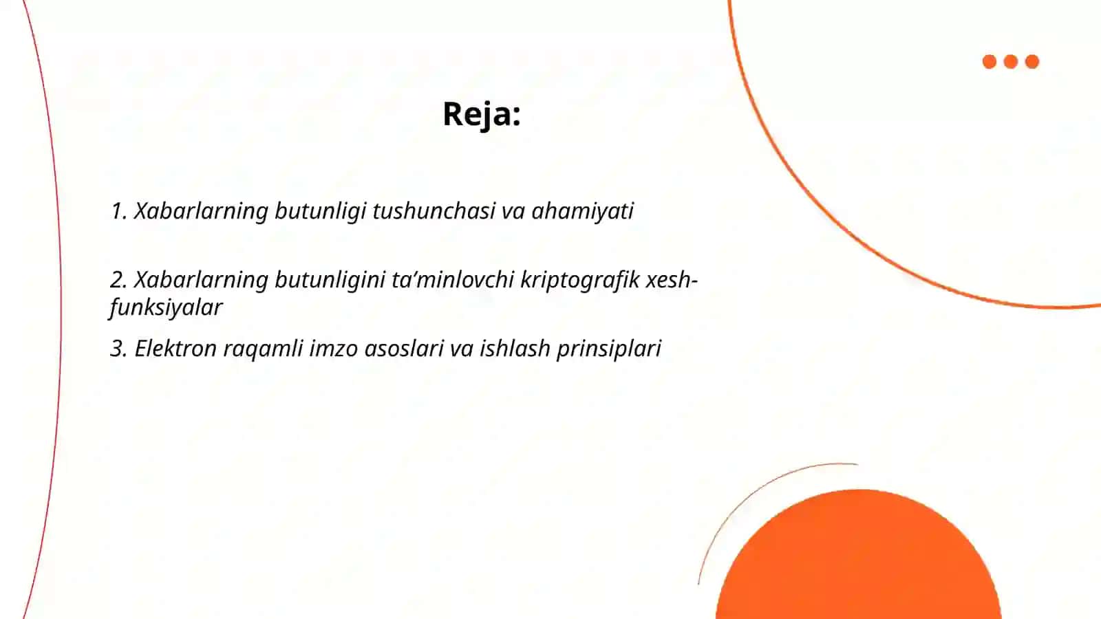 Xabarlarning butunligi va elektron raqamli imzo 2