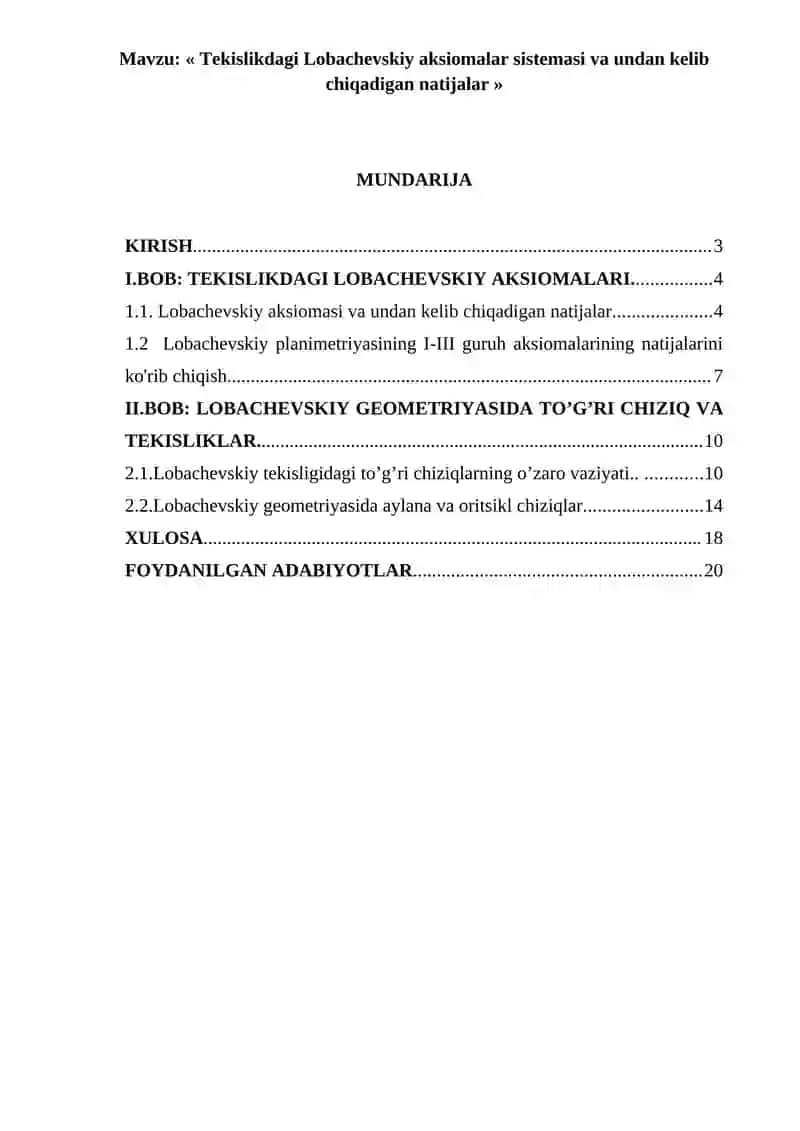 ANALITIK GEOMETRIYA fanidan KURS ISHI 2