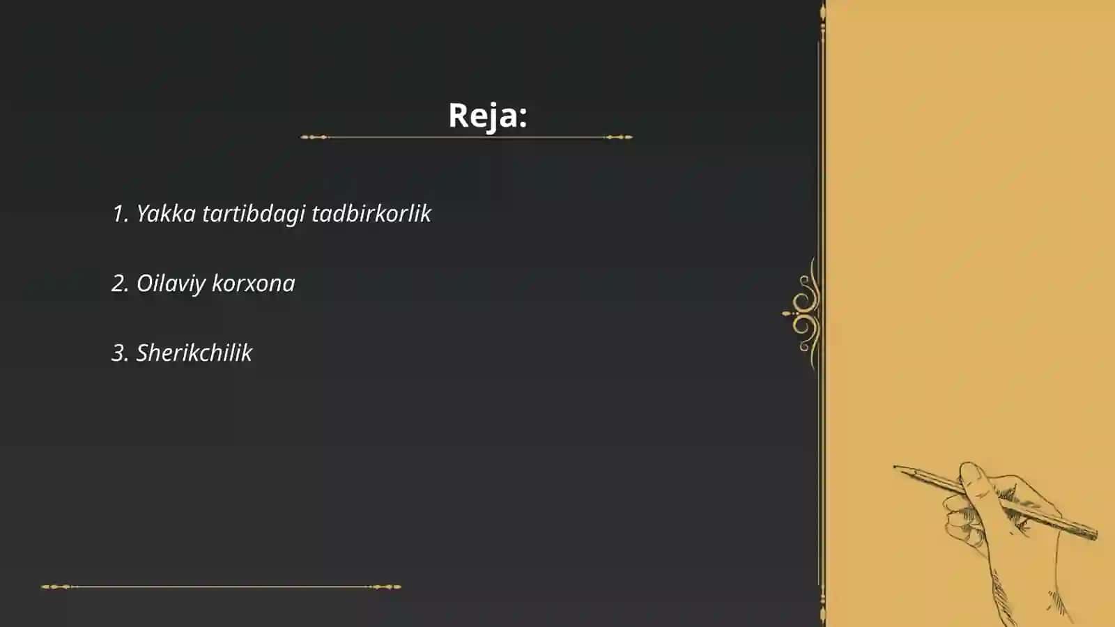 Yakka tartibdagi tadbirkorlik 2