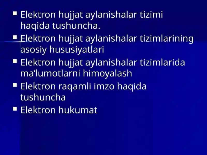 Elektron hujjat aylanishalar tizimi 2