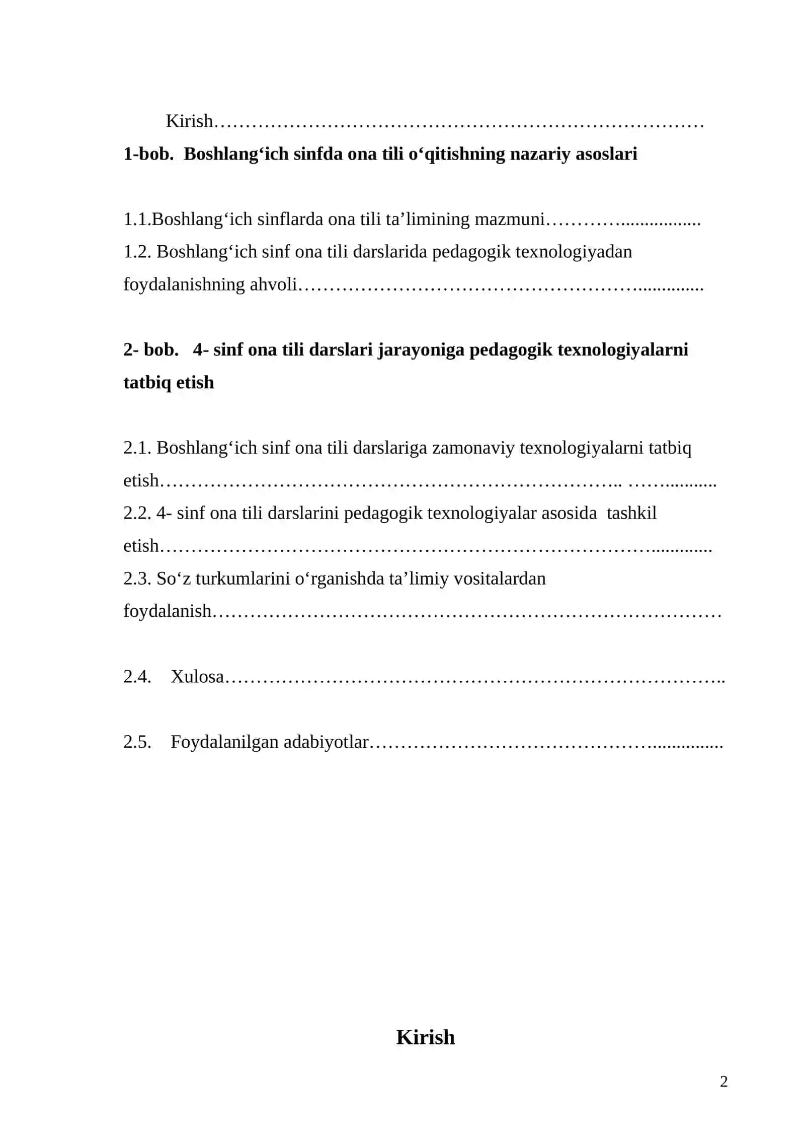 4- sinf ona tili darslari jarayoniga pedagogik texnologiyalarni tatbiq etish 2