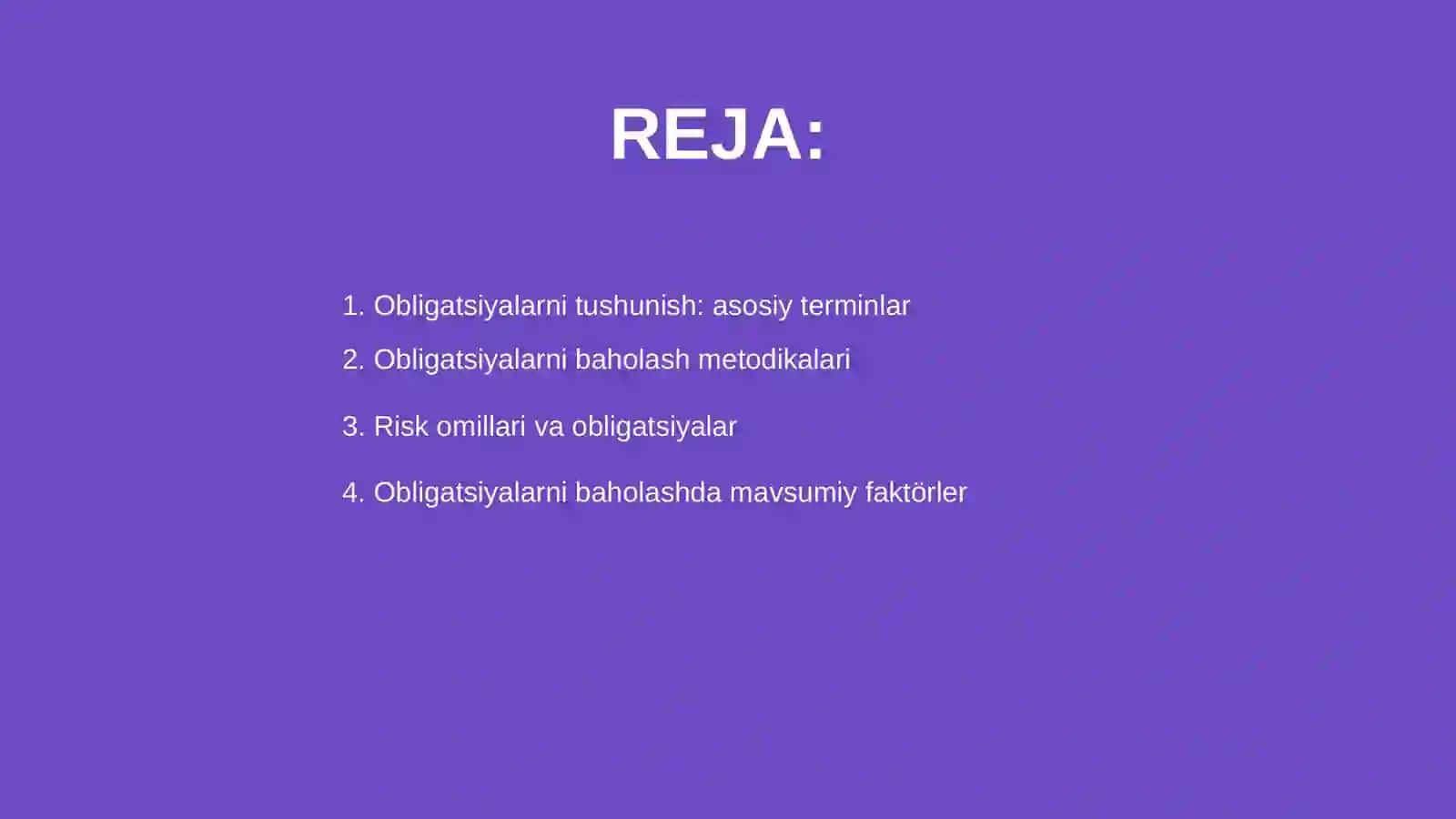 Obligatsiyalarni baholash va ularning oʻziga xos jihatlari 2
